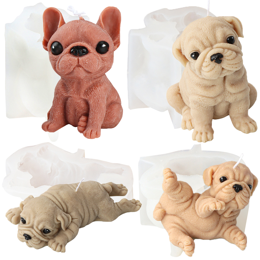Soap Making Chemical - 3D Dog Silicone Candle Molds Shar