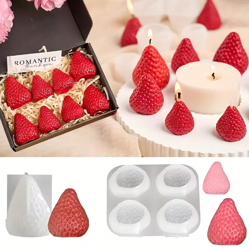 Soap Making Lye - Strawberry Silicone Candle Mold for DIY