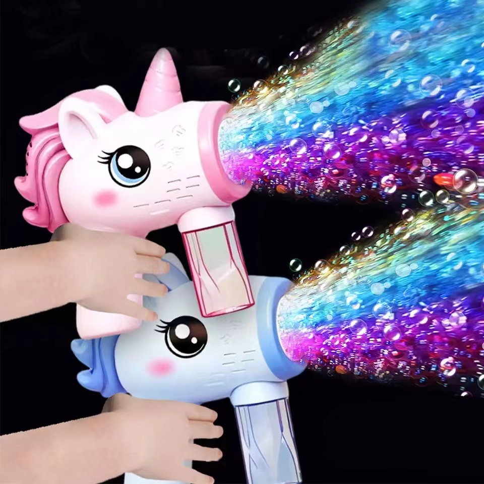 Soap Making Game - 2024 Unicorn Electric Bubble Gun Kids