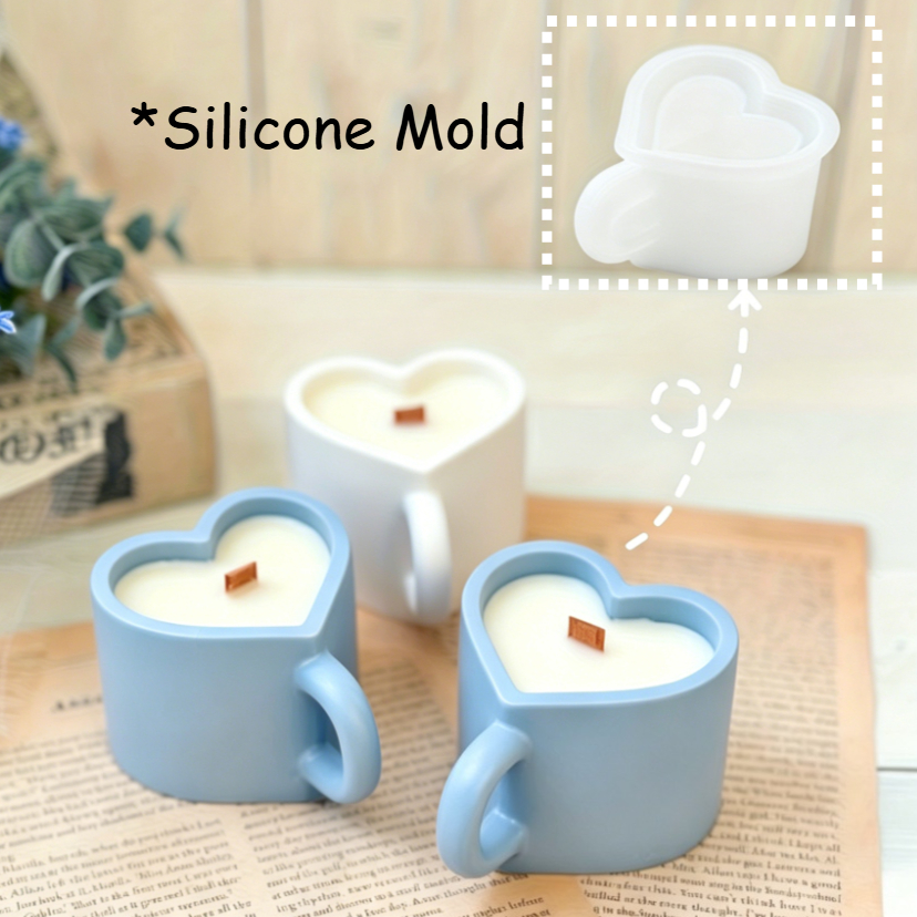 Soap Making Chemical - Heart Shaped Teacup Silicone Mold Reusable